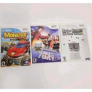 Lot Of 3 Nintendo Wii Games Monster 4X4/ Balls Of Fury/ Spy Games‎